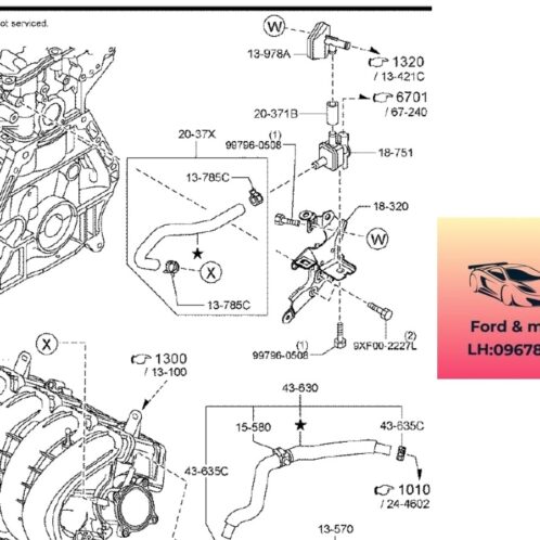 Van điều tiết hơi xăng mazda cx30 2021-2022-2023-2024-2025 Van điều khiển hơi xăng mazda cx30 ống nối xăng mazda cx30 PY0113978-PE0118751