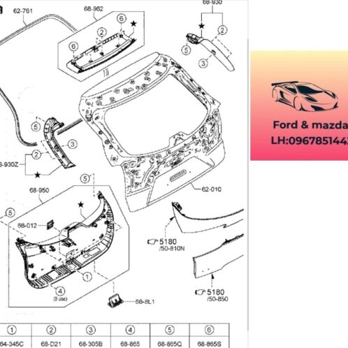 Gioăng cao su cốp sau mazda cx30 2021-2022-2023-2024-2025 Gioăng cao su cánh cửa hậu mazda cx30 gioăng cao su cốp mazda cx30 DFR562761