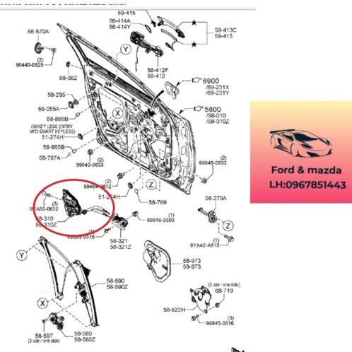 Ổ khóa ngậm cánh cửa mazda cx30 2021-2022-2023-2024-2025 cơ cấu khóa cánh cửa mazda cx30 khóa cửa mazda cx30 DGDA58310-DGDA58310A-DGDA59310-DGDA59310A