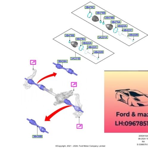Cao su Láp trước ford ranger everest 2022-2027 Cao su Láp trước ford ranger everest 2022-2023-2024-2025-2026-2027-cao su Trục láp trái ford ranger everest cao su trục láp phải ford ranger everest MB3Z3B436B-MB3Z3B436A