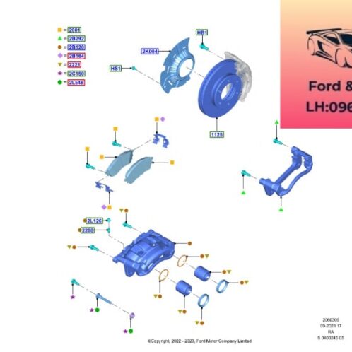 Cụm phanh trước ford ranger everest 2022-2023-2024-2025-2026-2027-cụm Bố thắng trước ford ranger everest cụm thắng trước ford ranger everest MB3Z2B120B-MB3Z2B121B