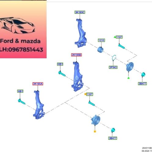 Giá đỡ Bi moay ơ trước ford ranger everest 2022-2023-2024-2025-2026-2027-giá bắt Bạc đạn bánh trước ford ranger everest MB3Z1104D
