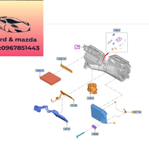 Cảm biến dàn lạnh ford ranger everest-2022-2023-2024-2025-2026-2027-cảm biến giàn lạnh điều hòa ford ranger everest MB3Z19C734A