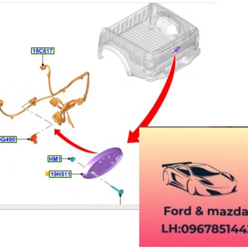 Camera lùi sau ford ranger 2022-2023-2024-2025-2026-2027-cam sau ford ranger biểu tưởng ford thùng sau ford ranger N1WZ19G490D-N1WZ19H511C