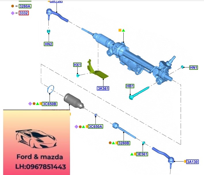 Cao su thước lái ford ranger everest 2022-2023-2024-2025-2026-2027-cao su lái trong thước lái ford ranger everest cao su chụp bụi lái trong ford ranger everest MB3Z3280C (2) Cao su thước lái ford ranger everest 2022-2023-2024-2025-2026-2027-cao su lái trong thước lái ford ranger everest cao su chụp bụi lái trong ford ranger everest MB3Z3280C