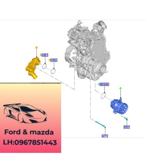 Cút chia nước ford ranger everest 2018-2019-2020-2021-2022-2023-2024-2025-2026-2027- cút chia nước động cơ ford ranger everest 2.0 GK2Z8591C