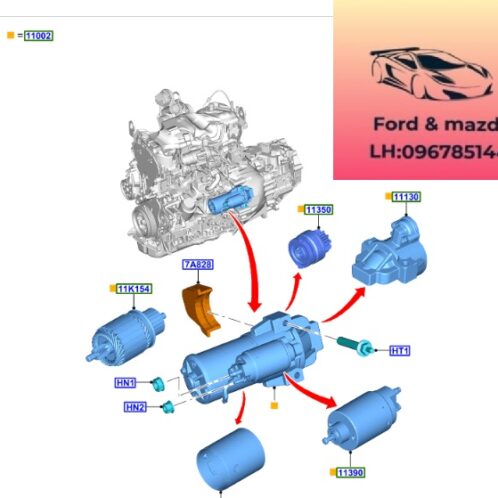 Máy đề ford ranger everest 2018-2019-2020-2021-2022-2023-2024-2025-2026-2027-củ đề ford ranger everest máy đề khởi động ford ranger everest JB3Z11002G (1)