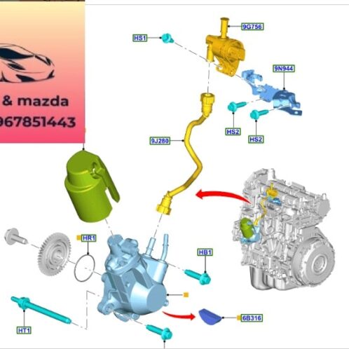 Ống dầu vào Bơm cao áp ford ranger everest 2018-2027 Ống dầu vào Bơm cao áp ford ranger everest 2018-2019-2020-2021-2022-2023-2024-2025-2026-2027- tuy ô dầu bơm cao áp ford ranger everest JB3Z9J280B
