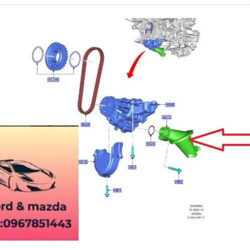 Phễu dầu Bơm dầu máy ford ranger everest 2018-2019-2020-2021-2022-2023-2024-2025-2026-2027- ống hút dầu đáy tắc te ford ranger everest MB3Z6622D