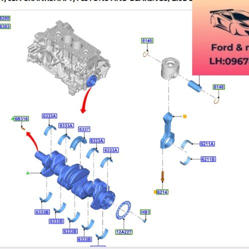 Trục cơ ford ranger everest 2018-2019-2020-2021-2022-2023-2024-2025-2026-2027- trục cốt máy ford ranger everest 2.0 GK2Z6303A-GK2Q6300CB