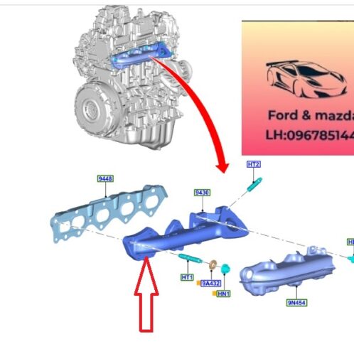 cổ xả ford ranger everest 2018-2019-2020-2021-2022-2023-2024-2025-2026-2027- cổ xả động cơ ford ranger everest JB3Z9430A