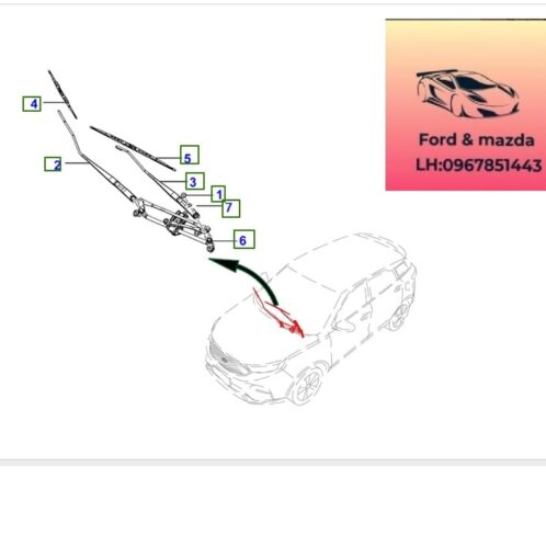 Cần gạt mưa kính chắn gió ford territory 2022-2021-2022-2023-2024-2025-2026 Chổi gạt mưa kính chắn gió ford territory KS117526AA-KS117526BB-KS117B437AA-KS117B437BA