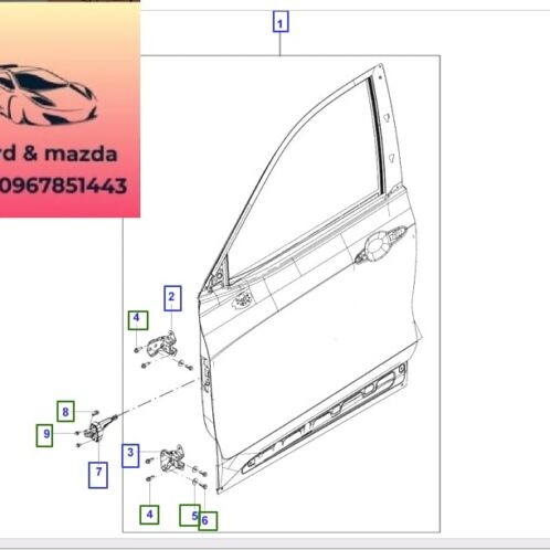 Cánh cửa trước ford territory 2022-2021-2022-2023-2024-2025-2026 Cánh cửa ford territory PNS120101AA78-PNS120102AA78