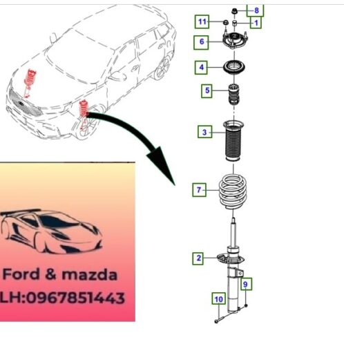 Cao su Giảm sóc trước ford territory 2022-2026 Cao su Giảm sóc trước ford territory 2022-2021-2022-2023-2024-2025-2026 Tăm bông Thụt trước ford territory tăm bông nhún trước ford territory NS13K100AB