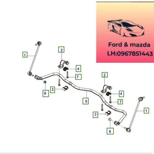 Cao su cân bằng trước ford territory 2022-2021-2022-2023-2024-2025-2026 Cao su ốp thanh cân bằng trước ford territory cao su cữ U thanh cân bằng trước ford territory MS15492AA-MS15491AA