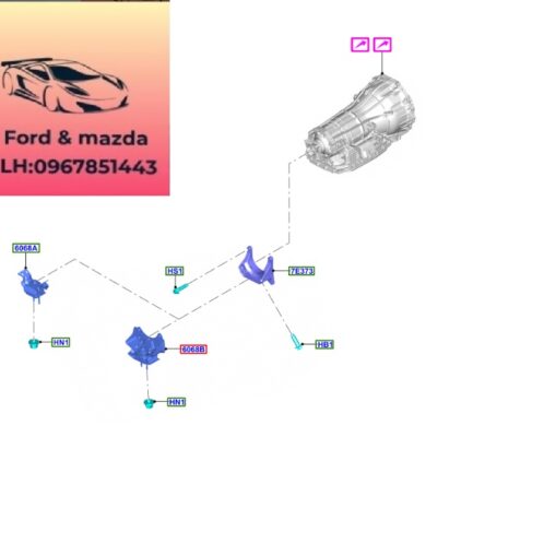 Chân số ford ranger everest 2022-2021-2022-2023-2024-2025-2026 Cao su chân hộp số ford ranger everest MB3Z6068F-MB3Z6068E