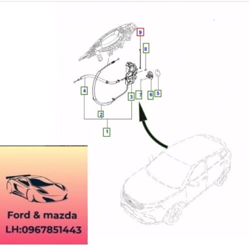Cơ cấu khóa Cánh cửa trước ford territory 2022-2021-2022-2023-2024-2025-2026 Ổ ngậm khóa cửa ford territory KS126404AA-KS126405AA