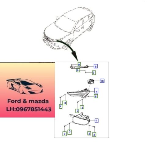 Đèn sương mù cản trước ford territory 2022-2021-2022-2023-2024-2025-2026 Đèn gầm cản trước ford territory đèn cản trước ford territory NS113411AJ-NS113412AJ