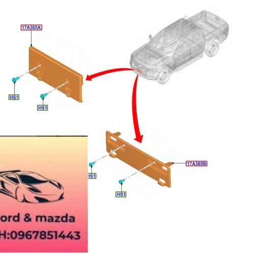 Giá bắt biển số Cản trước ford ranger 2022-2021-2022-2023-2024-2025-2026 Giá bắt biển số ba đờ sốc trước ford ranger N1WZ17A385B-N1WZ17A385E