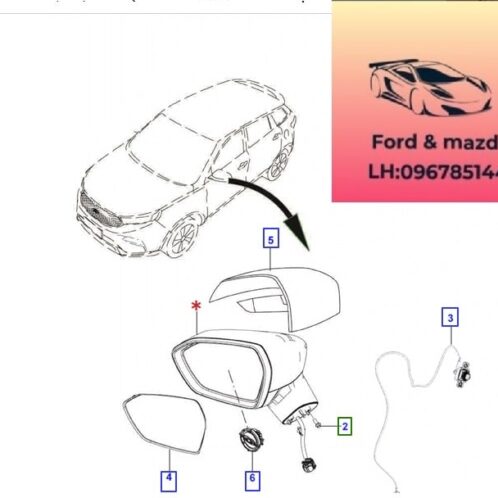 Mặt Gương chiếu hậu ford territory 2022-2026 Mặt Gương chiếu hậu ford territory 2022-2021-2022-2023-2024-2025-2026 Kính chiếu hậu ford territory NS117675CA-NS117676CA