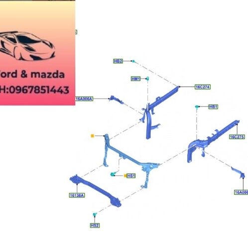 Xương tăng cứng cản trước ford ranger everest 2022-2021-2022-2023-2024-2025-2026-xương sắt xi cản trước ford ranger everest MB3Z16139D-MB3Z16139G