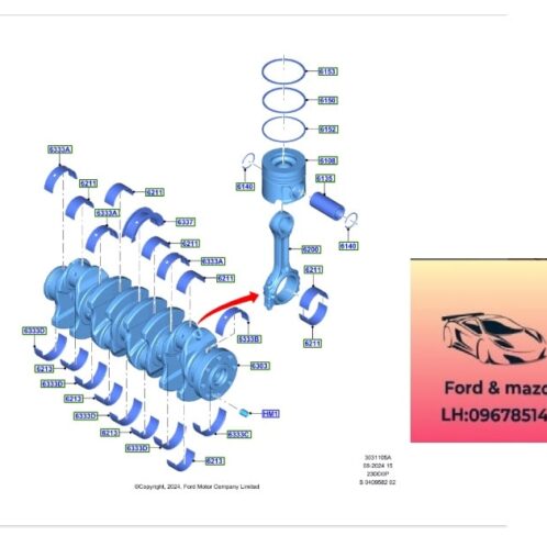 Bạc biên ford transit 2024-2025-2026-2027-2028-2029-2030-Bạc balie ford transit bạc cốt máy ford transit bạc biên balie ford transit P2W96211BA-P2WZ6211A-P2W96A338AA-P2WZ6333B-P2W96212BA-P2WZ6212A