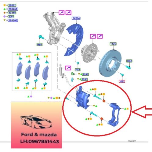 Cụm phanh trước ford transit 2024-2025-2026-2027-2028-2029 cụm bố thắng trước ford transit cụm thắng trước ford transit P2WZ2B120A-P2WZ2B121A-P2WZ2B120B-P2W92011AA-P2WZ2B121C