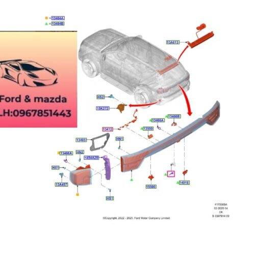Đèn cản sau ford everest 2022-2023-2024-2025-2026-2027-đèn ba đờ sốc sau ford everest N1VZ15200C-N1VZ15200D