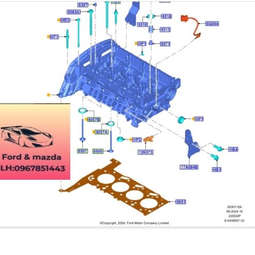 Gioăng nắp mặt máy ford transit 2024-2025-2026-2027-2028-2029-2030-Gioăng mặt máy ford transit BK3Q6051A1C-BK3Z6051B