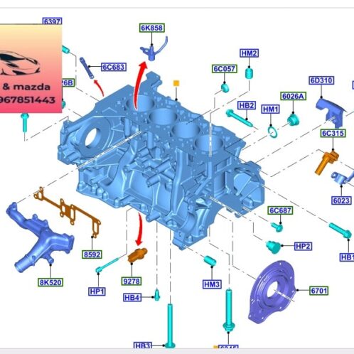 Phớt đuôi trục cơ ford transit 2024-2025-2026-2027-2028-2029-2030-Phớt đuôi cốt máy ford transit FK2Q6701AA-FK2Z6701A