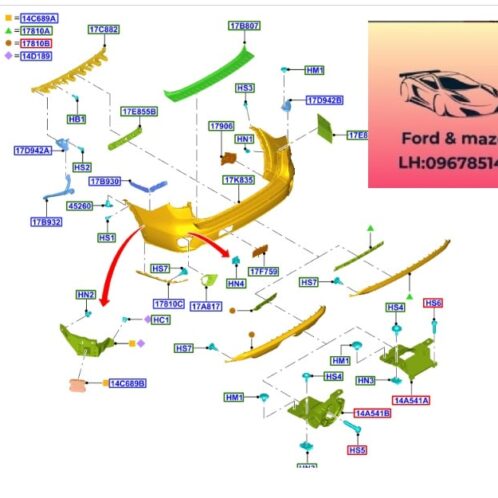 Tai cài Cản sau ford everest 2022-2027 Tai cài Cản sau ford everest 2022-2023-2024-2025-2026-2027-giá bắt ba đờ sốc sau ford everest giá bắt cản sau ford everest N1VZ17B932B-N1VZ17B933B-N1VZ17B930C-N1VZ17B931C