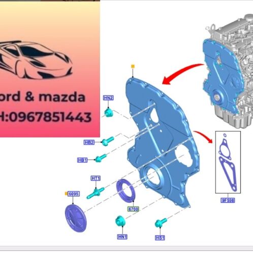 bưởng cam ford transit 2024-2025-2026-2027-2028-2029-2030-Tấm ốp xích cam ford transit tấm bưởng sên cam ford transit BK3Z6019B-BK3Q6019BB